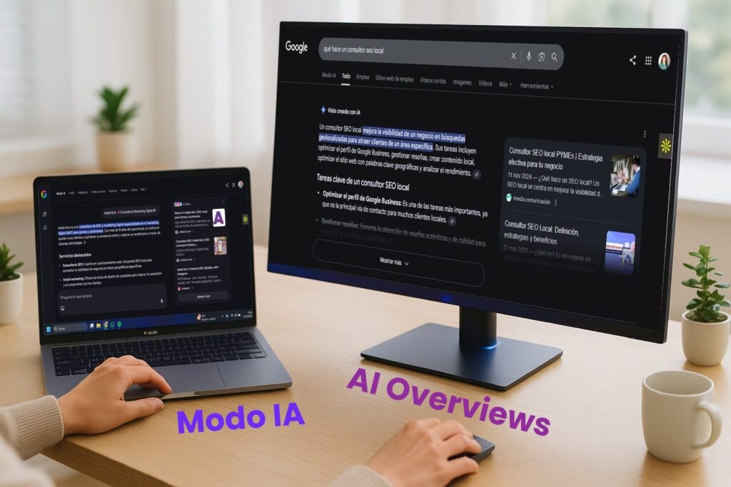 AI Overviews vs AI Mode: diferencias y estrategias 10 AI Overviews vs AI Mode - Adela Ruiz