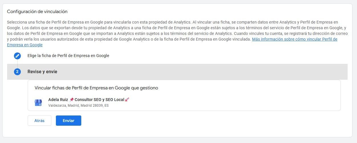 GBP ya habla con Google Analytics 4: qué significa esto para tu SEO local 3 Paso 2 para unión total gbp con ga4 - Adela Ruiz