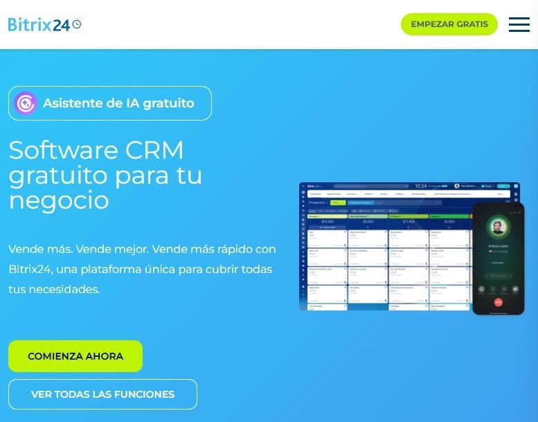 ¿Cuál es el mejor CRM gratis para pymes y autónomos? 3 Bitrix24 - CRM gratis para pymes y autónomos - Adela Ruiz
