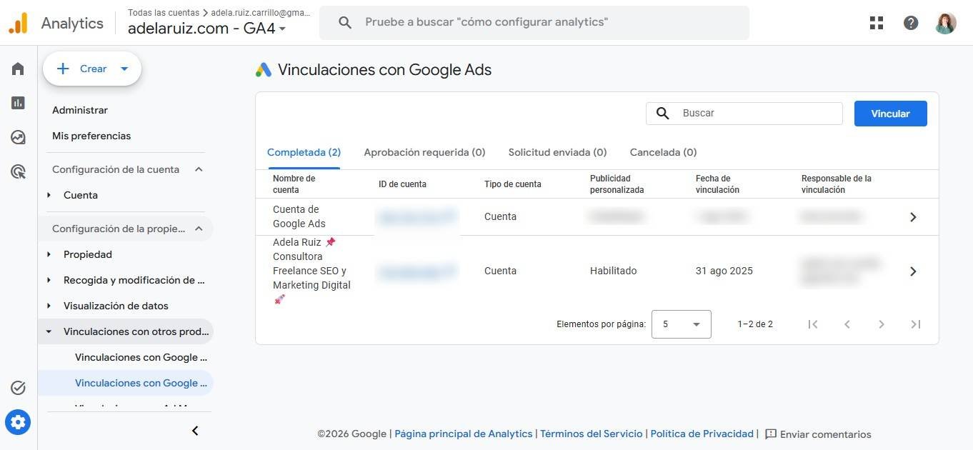 GBP ya habla con Google Analytics 4: qué significa esto para tu SEO local 1 dónde añadir GA4 con GBP - Adela Ruiz